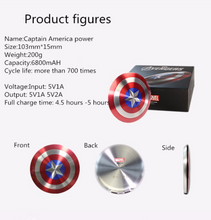 Load image into Gallery viewer, Avengers Captain America Shield Power Bank Charger