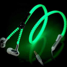 Load image into Gallery viewer, Light Luminous Metal Zipper Earphone